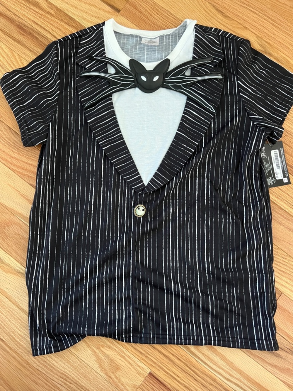 Disney Black & White Pinstripe Jack Skellington Costume Tee